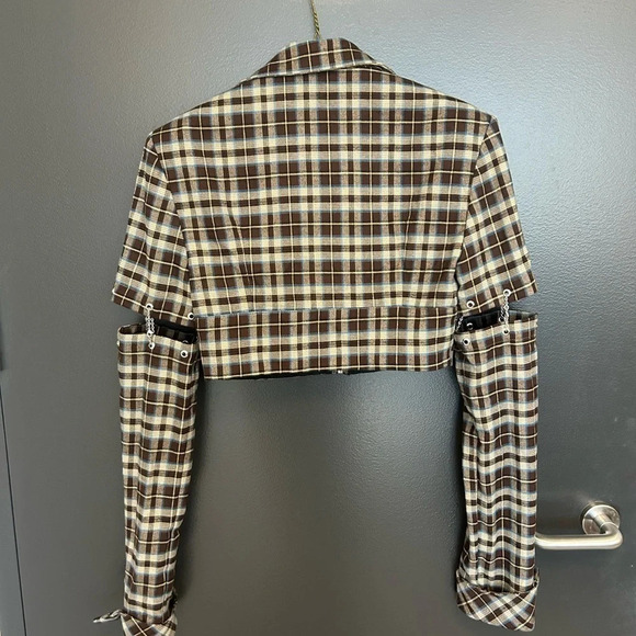 Liny Liberty deconstructed plaid crop jacket size L in mint condition - Picture 12 of 12